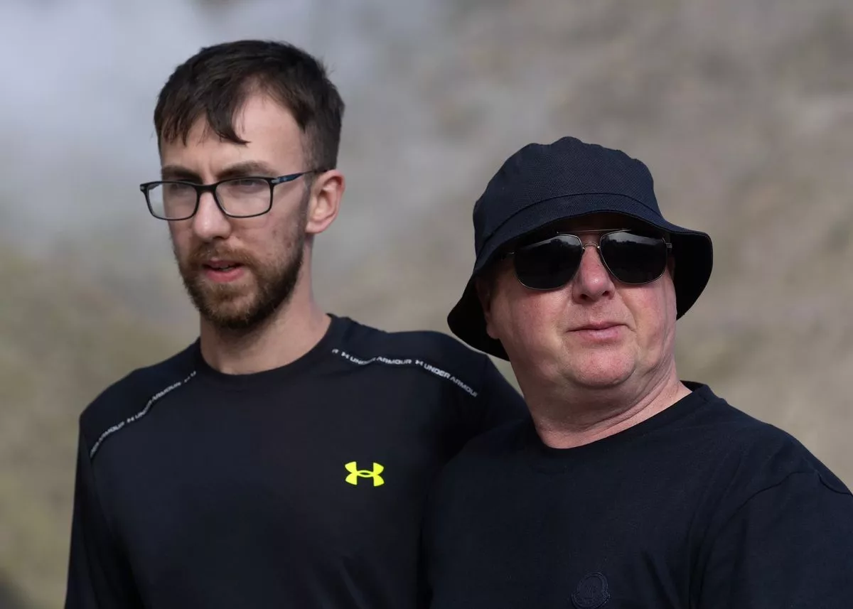  Jay's brother Zac, 21, and dad Warren visit the search area (Image: Stan Kujawa) 